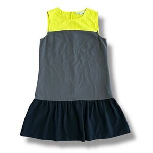 LOFT Women’s Size 6 Colorblock Shift Dress Yellow Gray Black Sleeveless Career